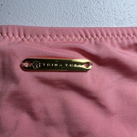 Trina Turk Monaco Ruffle Bandeau Two Piece Swimsuit Size 10 Pink New With Tags - Picture 5 of 6